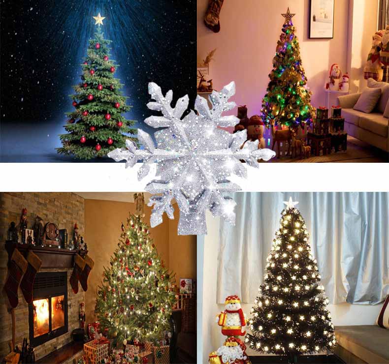 Glitter Star Tree Topper with Snowflake Projector – view 7