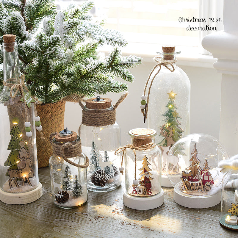 Glass Christmas Scene Lights – Home Hearth Well