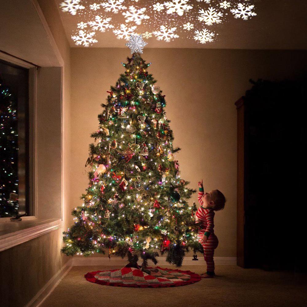 Glitter Star Tree Topper with Snowflake Projector – view 2