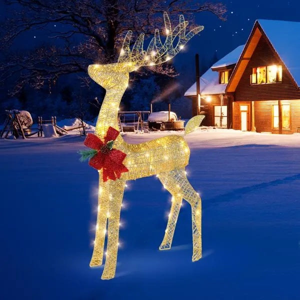 Lighted Reindeer & Sleigh Set – Home Hearth Well