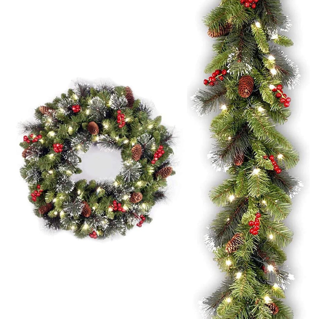 Pre-Lit Pinecone & Berry Christmas Wreath – view 9