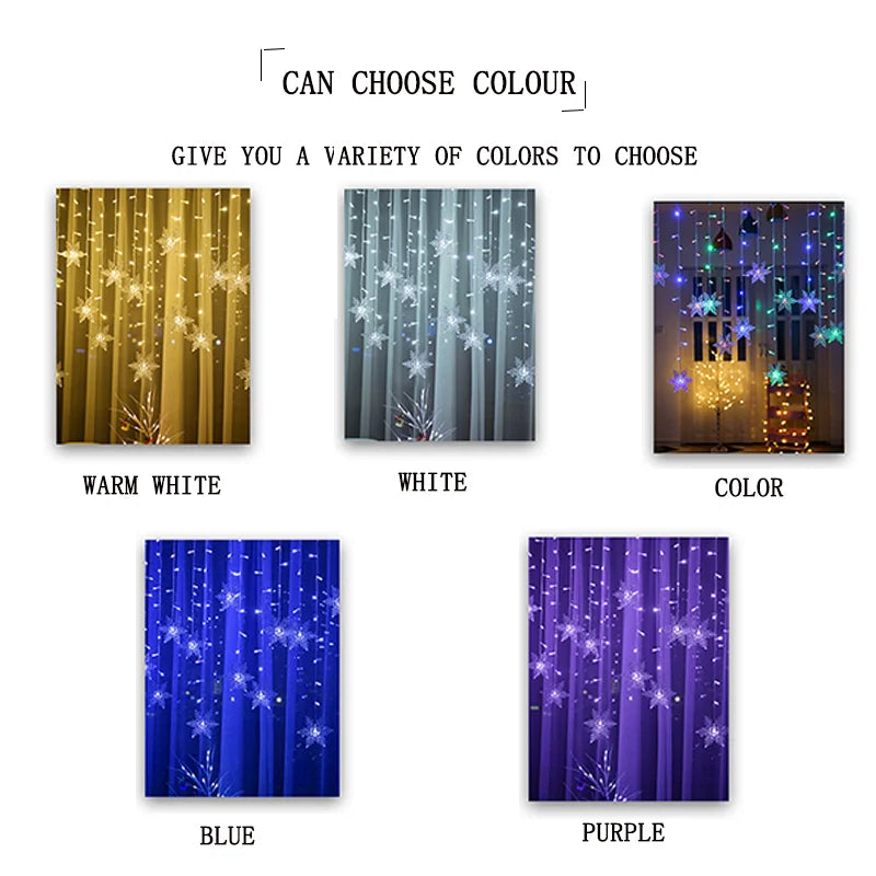 Snowflake Curtain Lights – view 13