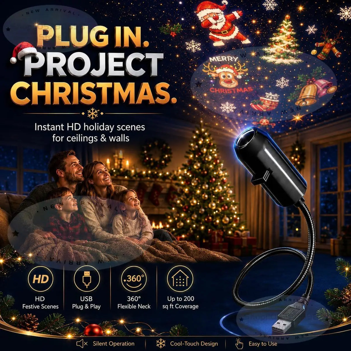 Christmas Tree Projector Night Light – view 3