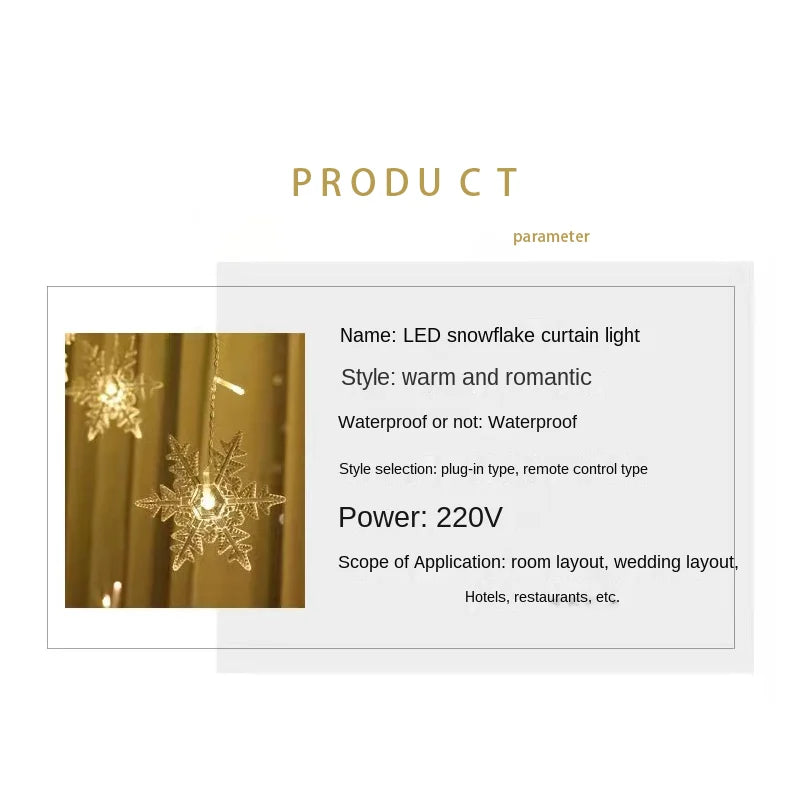 Snowflake Curtain Lights – view 15