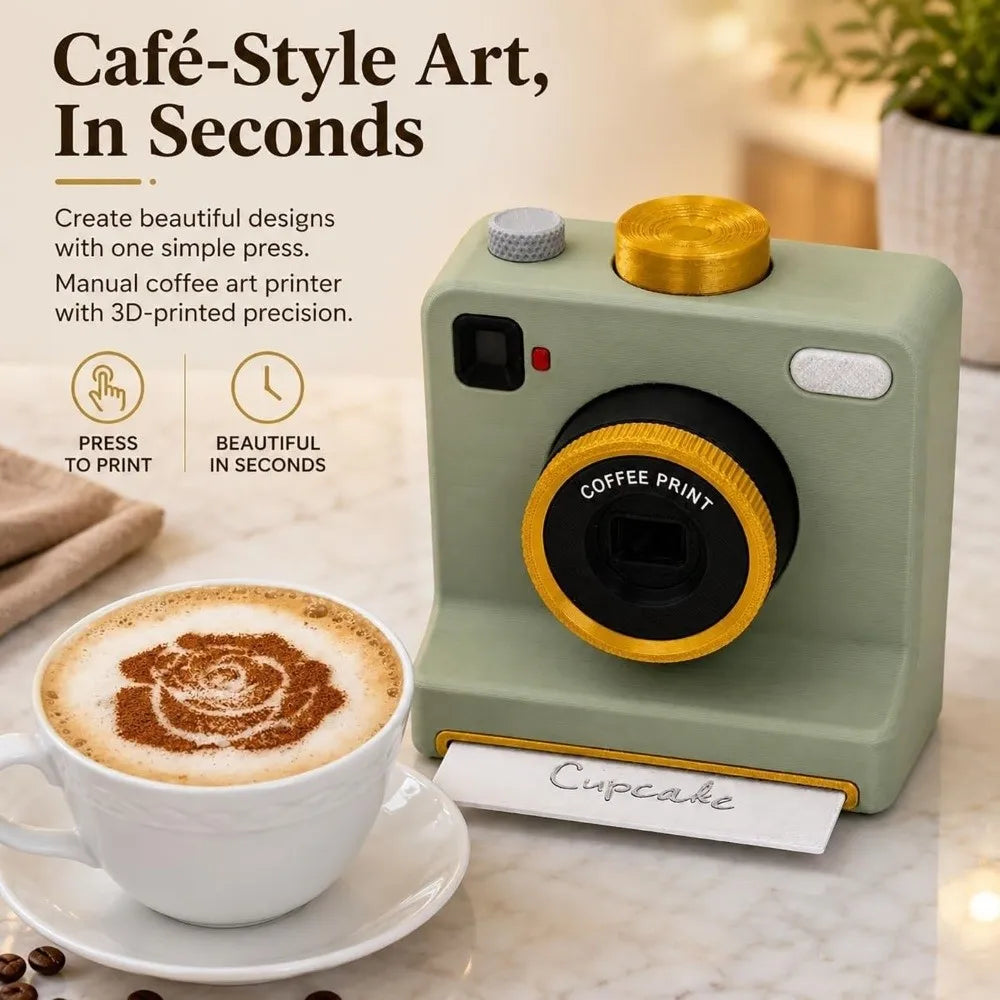 Latte Art Camera Stencil Printer