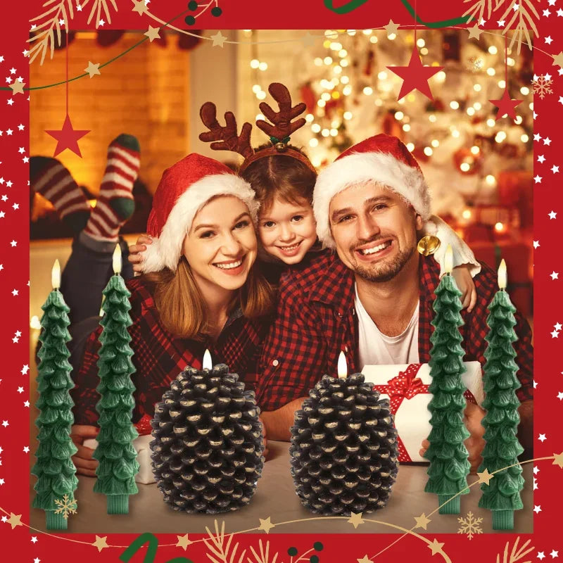 Christmas Tree & Pinecone LED Candles – view 5