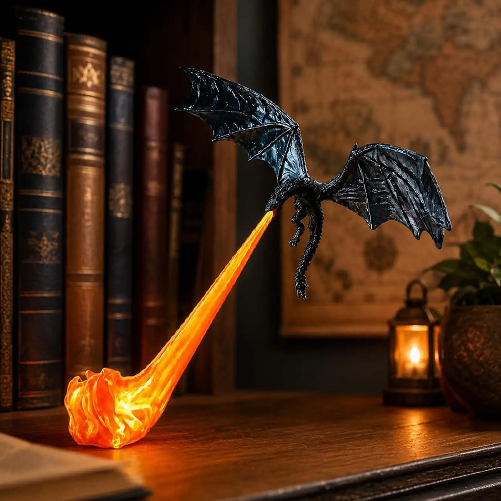 Fire-Breathing Dragon Shelf Lamp