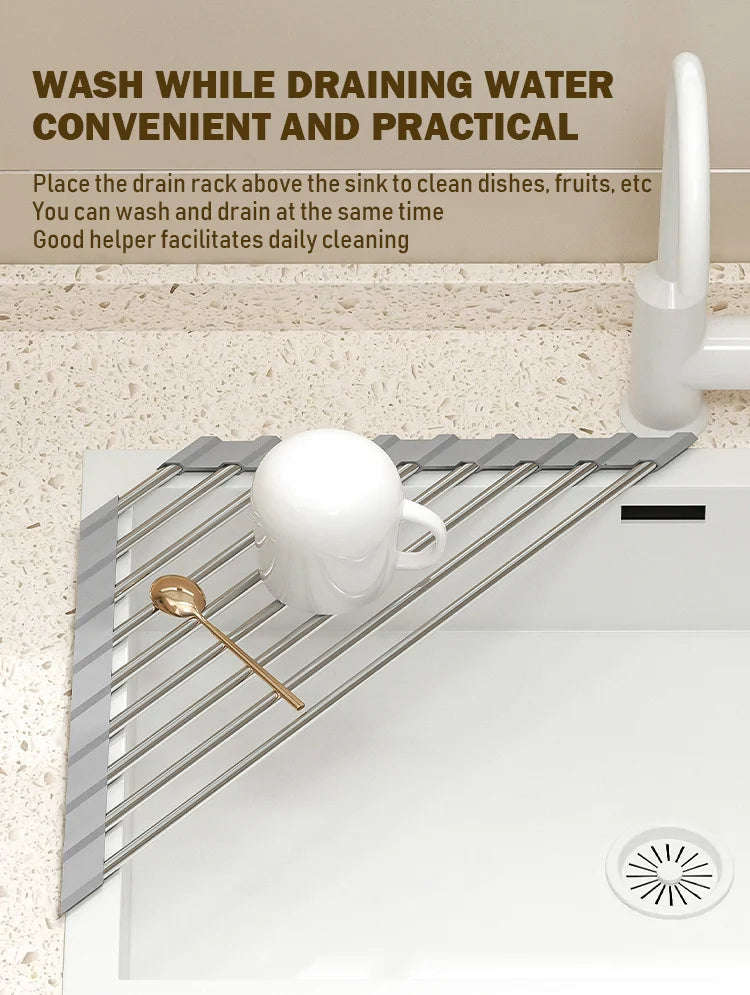 Roll-Up Corner Sink Drying Rack – view 4