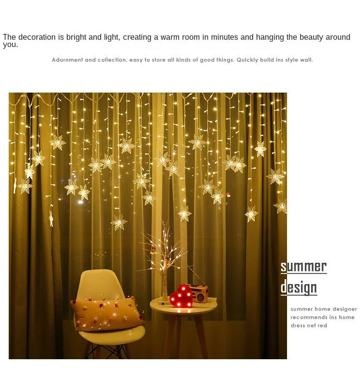Snowflake Curtain Lights – view 12
