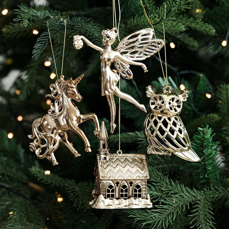 Gold Elk, Angel & Snowflake Ornaments – Home Hearth Well