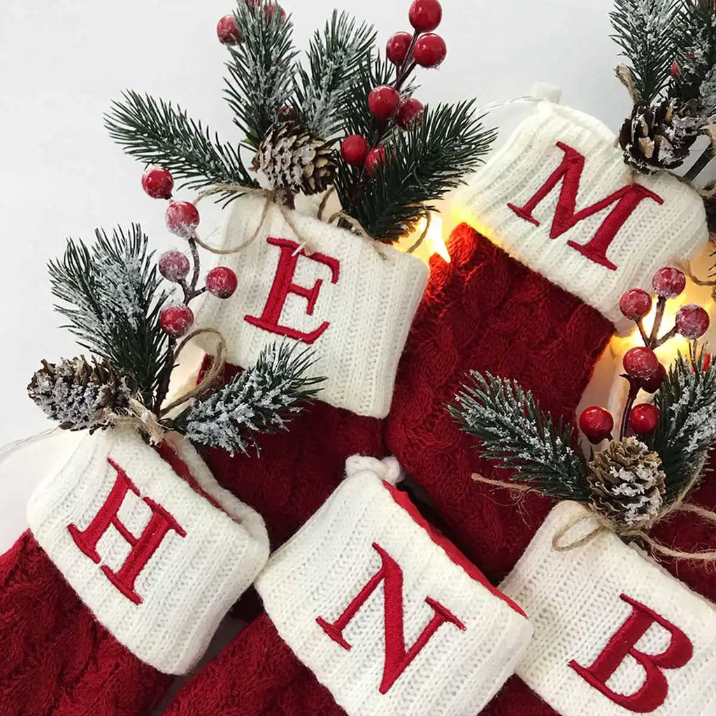 Knitted Initial Stocking Ornament – view 2