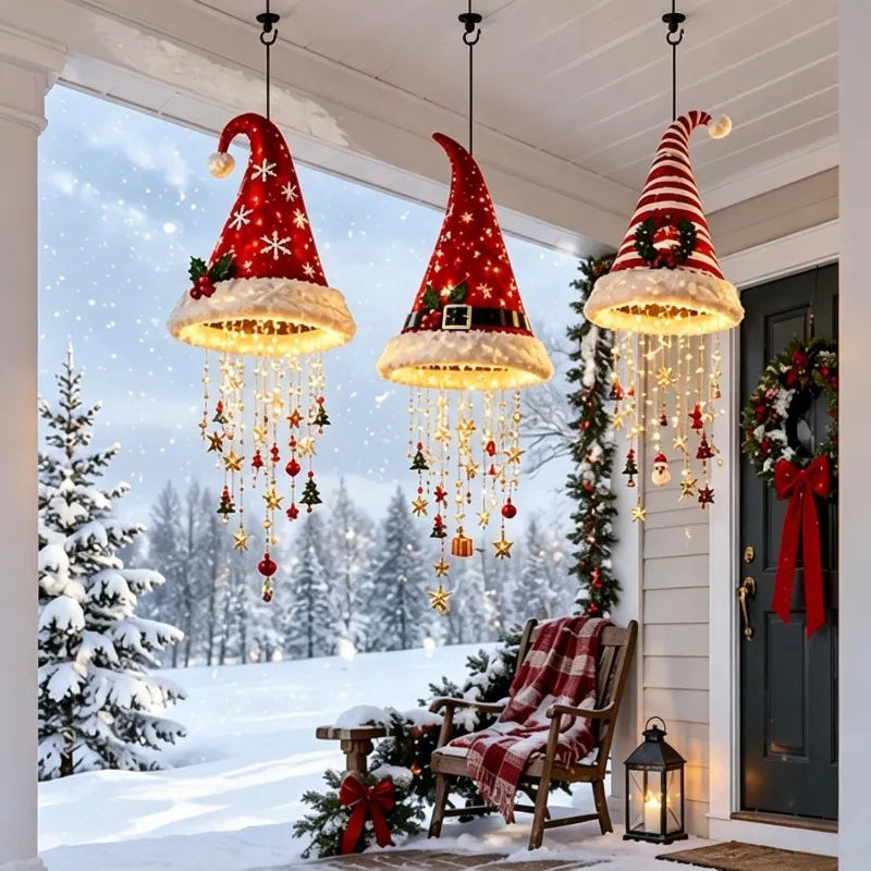 Crystal Cascade Santa Hat Light