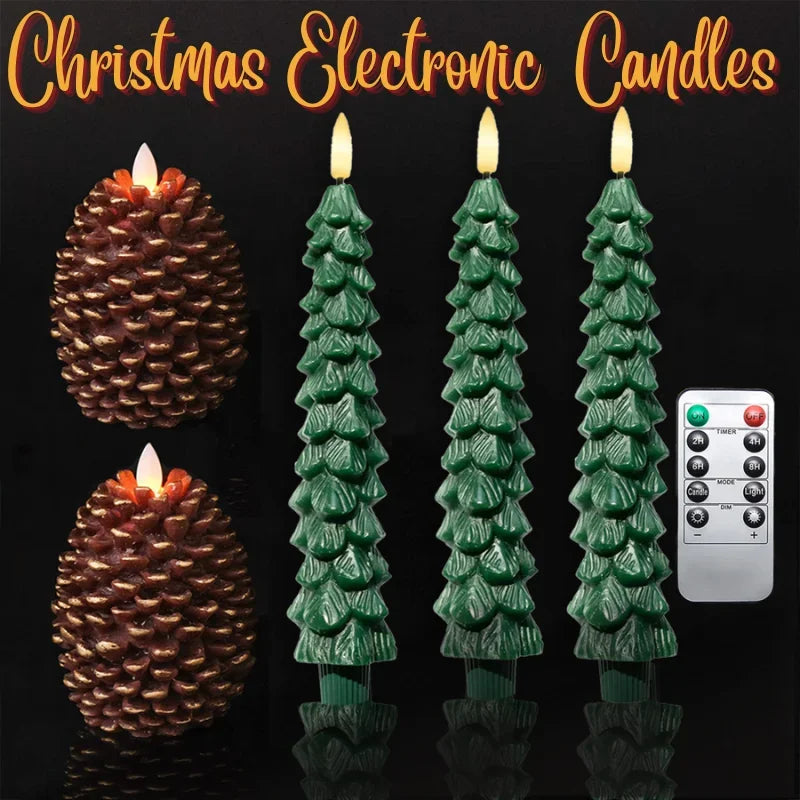 Christmas Tree & Pinecone LED Candles – Home Hearth Well