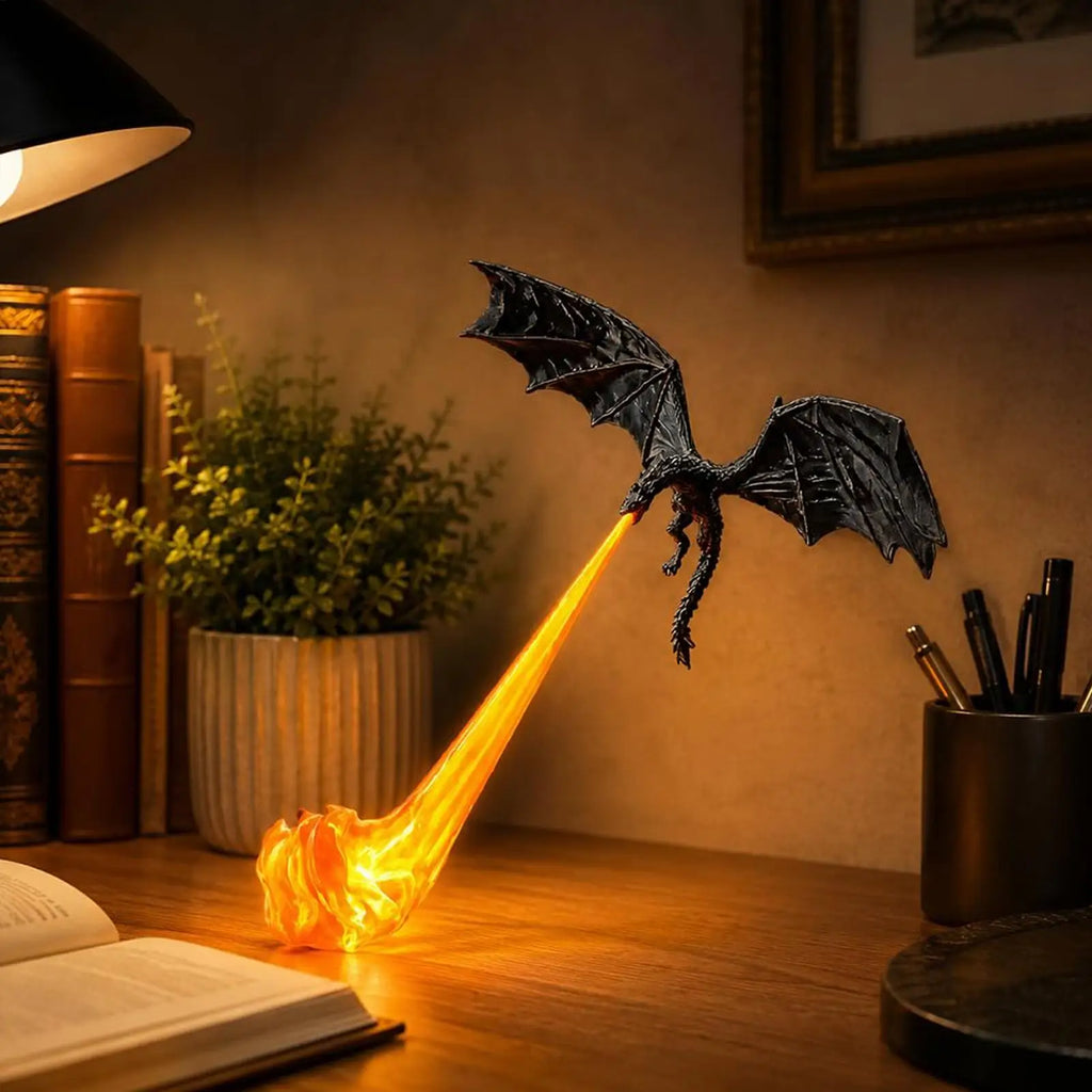 Fire-Breathing Dragon Shelf Lamp