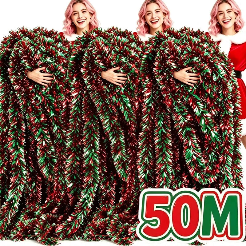 Tinsel Garland with Bows – Home Hearth Well