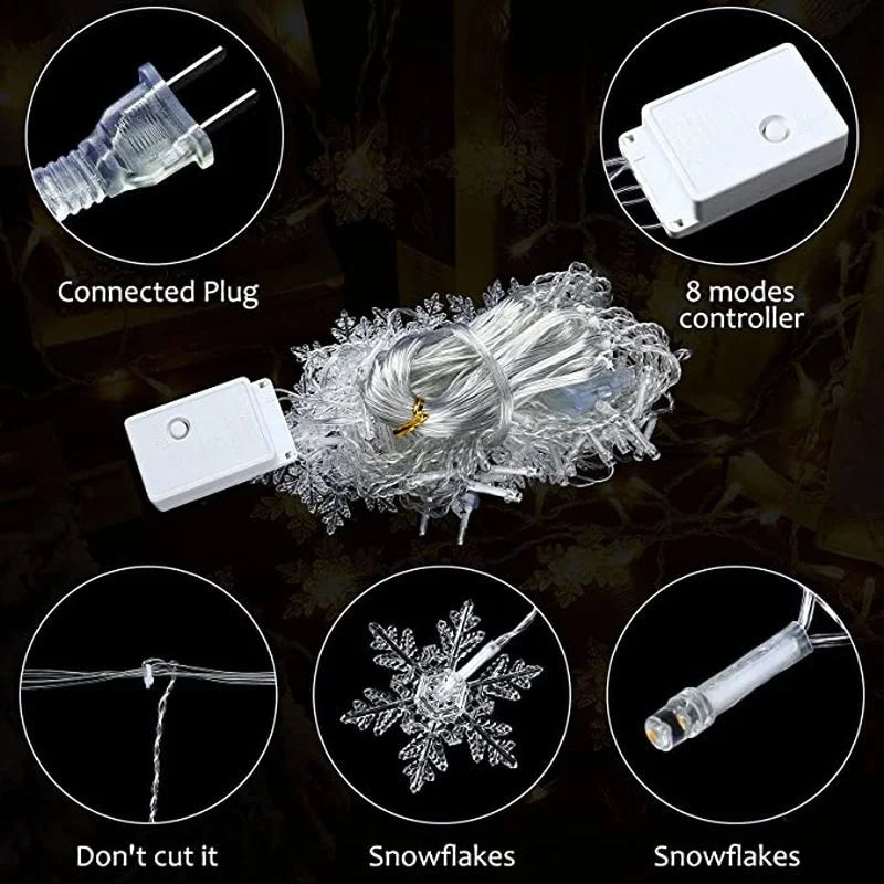 Snowflake Curtain Lights – view 5