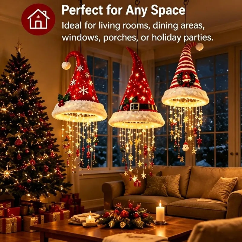 Crystal Cascade Santa Hat Light