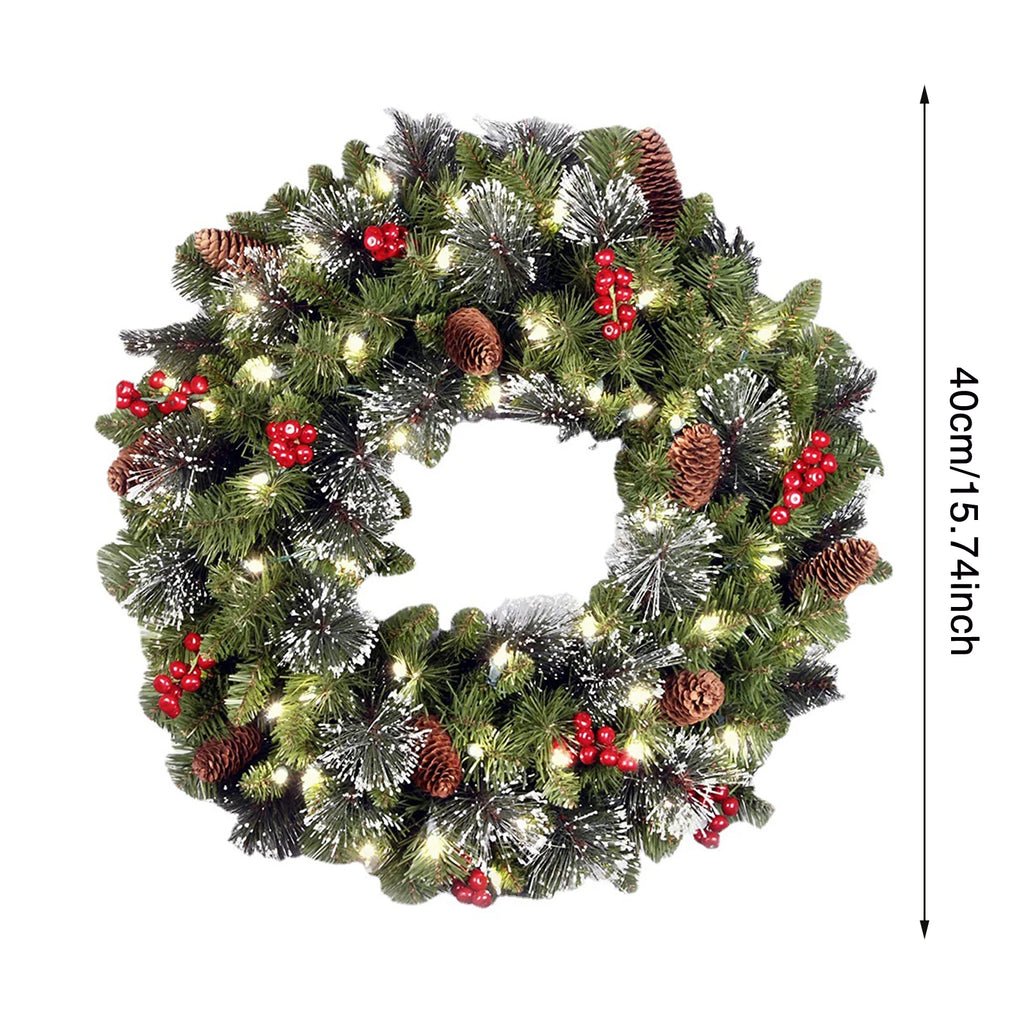 Pre-Lit Pinecone & Berry Christmas Wreath – view 10