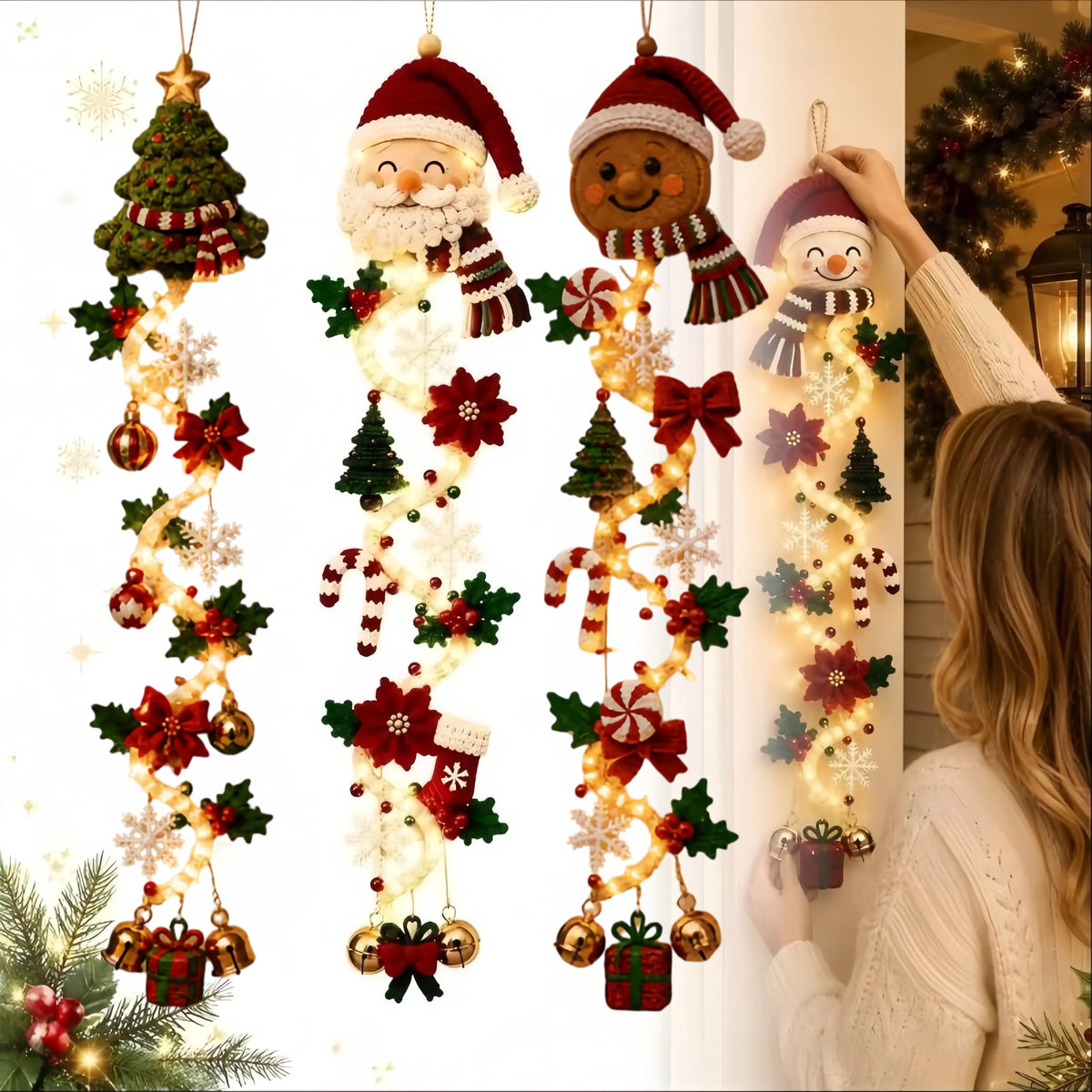 Glowing Christmas Door Garland Light