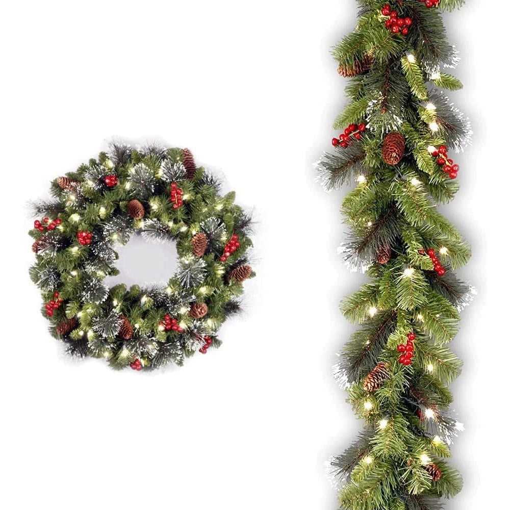 Pre-Lit Pinecone & Berry Christmas Wreath – view 6