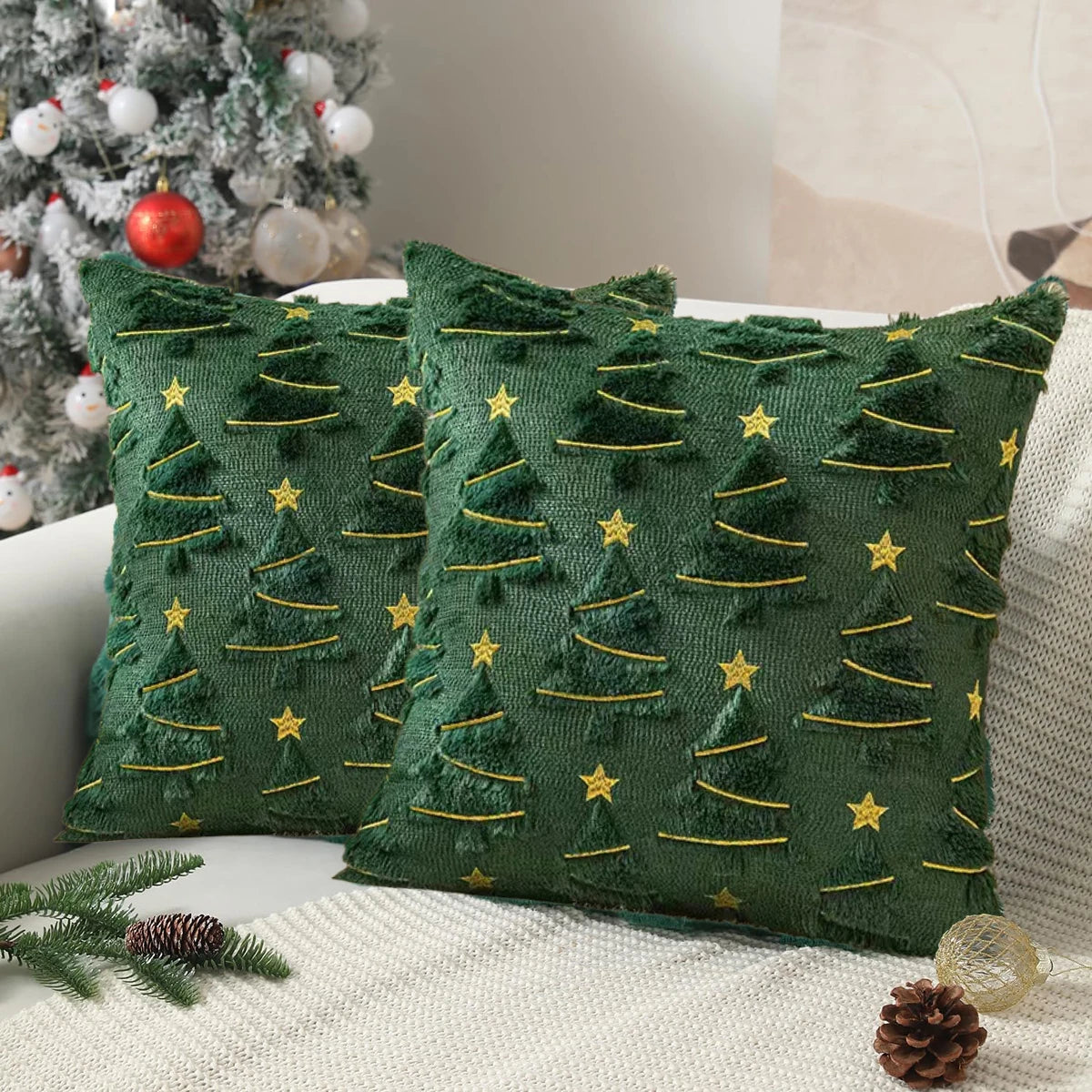 Plush Christmas Tree Pillow Cover – Home Hearth Well