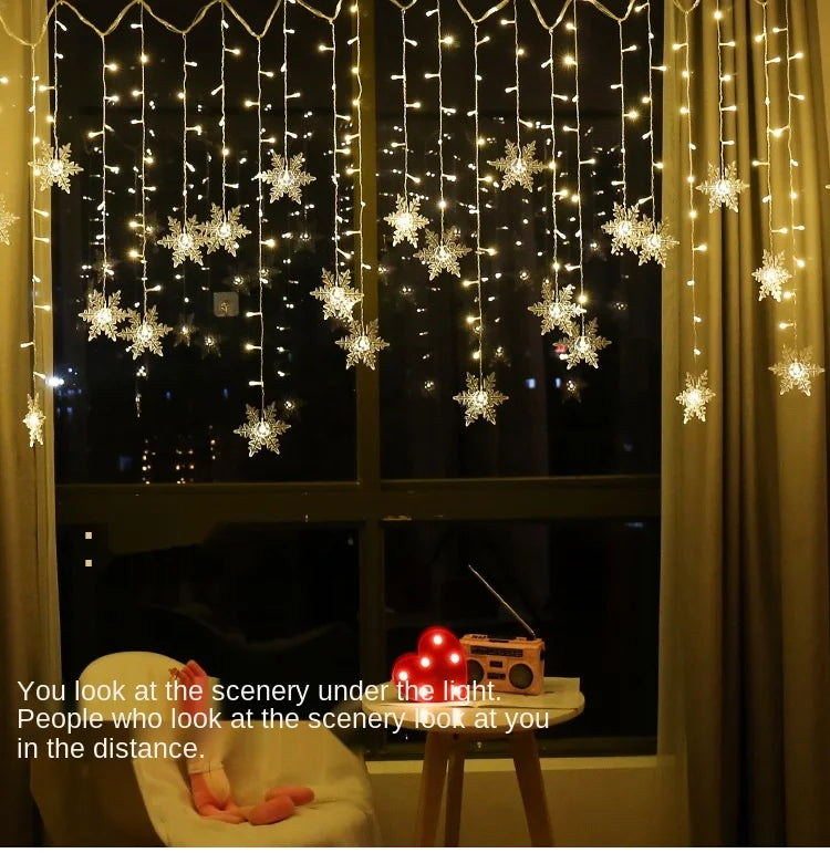 Snowflake Curtain Lights – view 9