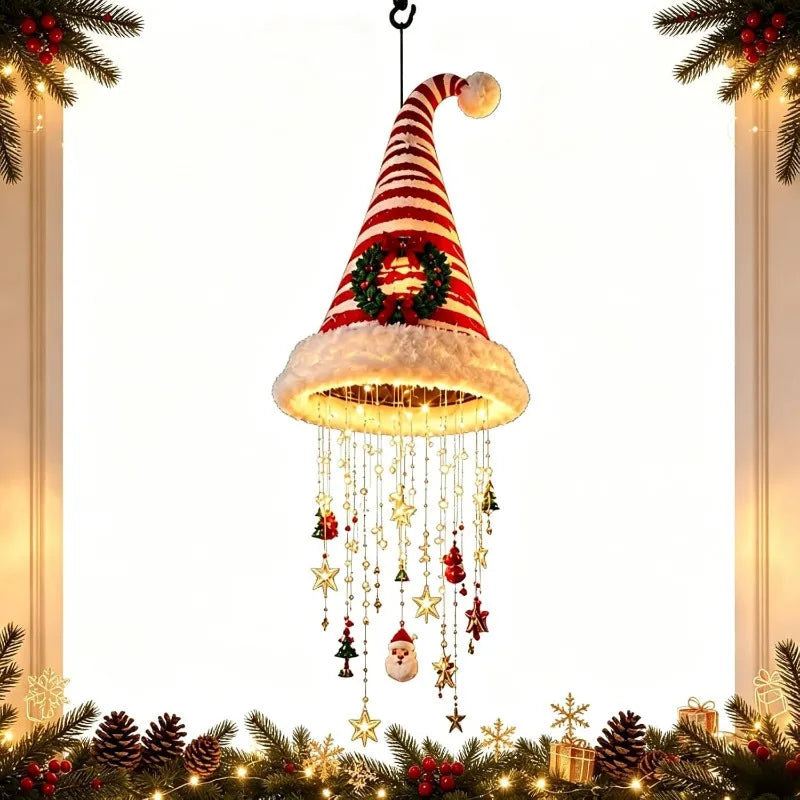 Crystal Cascade Santa Hat Light