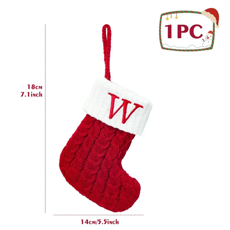 Knitted Initial Stocking Ornament