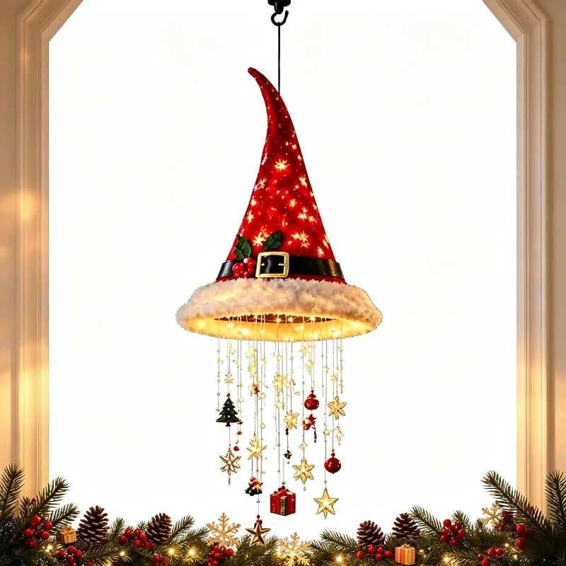Crystal Cascade Santa Hat Light
