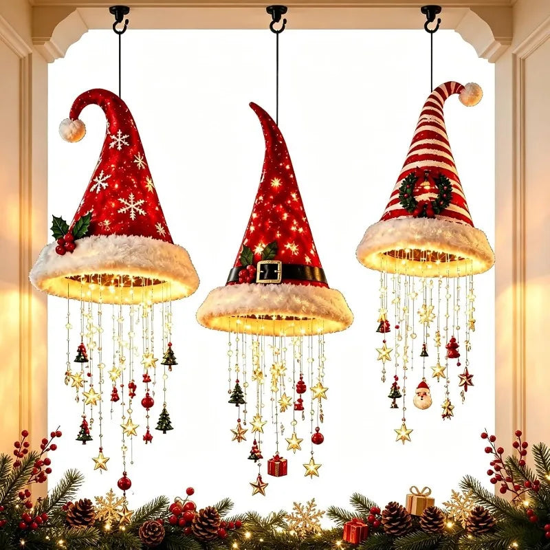 Crystal Cascade Santa Hat Light