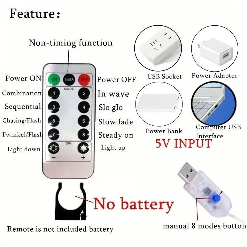 USB Fairy Curtain Lights with Remote – view 3