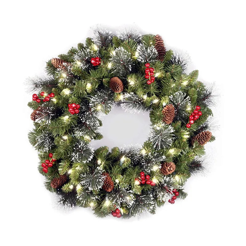 Pre-Lit Pinecone & Berry Christmas Wreath