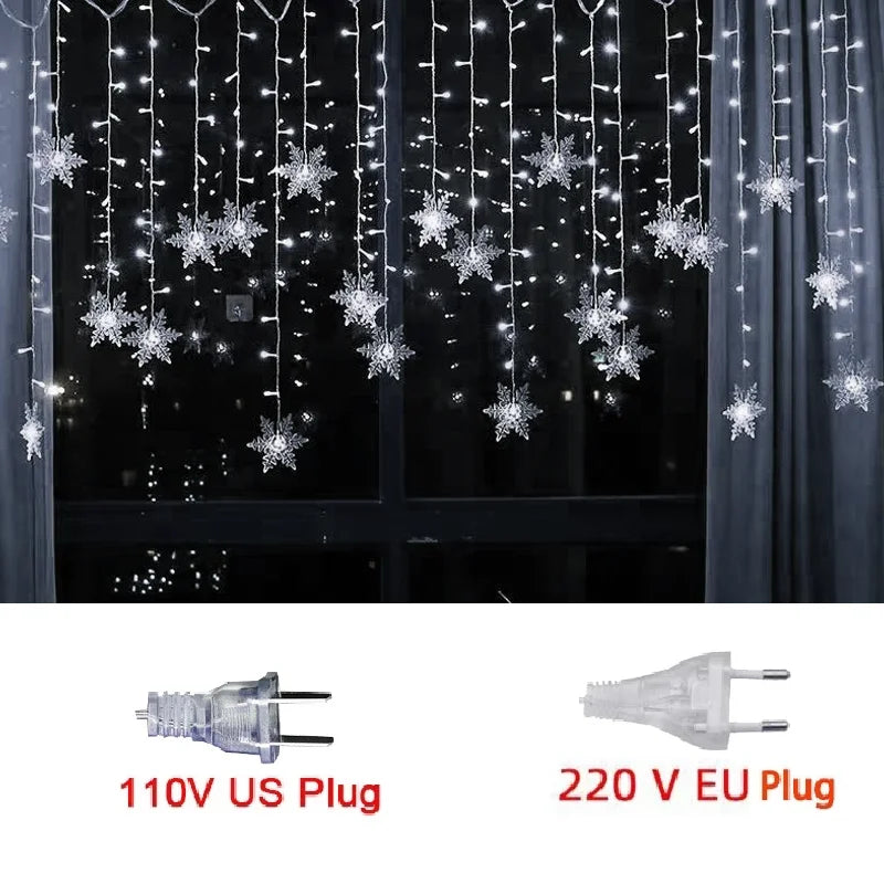 Snowflake Curtain Lights (10.5 ft, 8 Modes) – view 25
