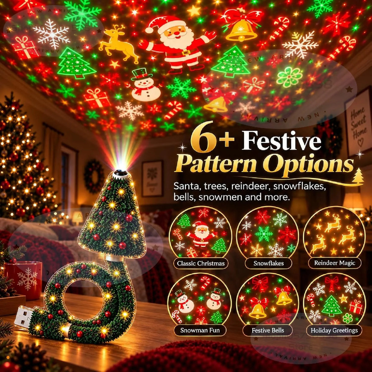 Christmas Tree Projector Night Light – view 2