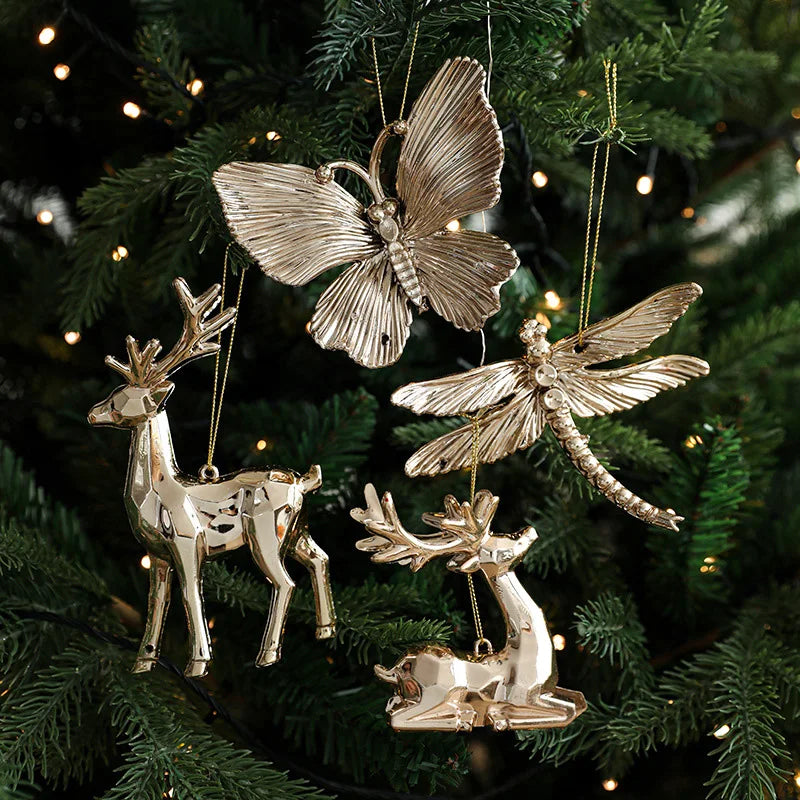 Gold Elk, Angel & Snowflake Ornaments – view 2