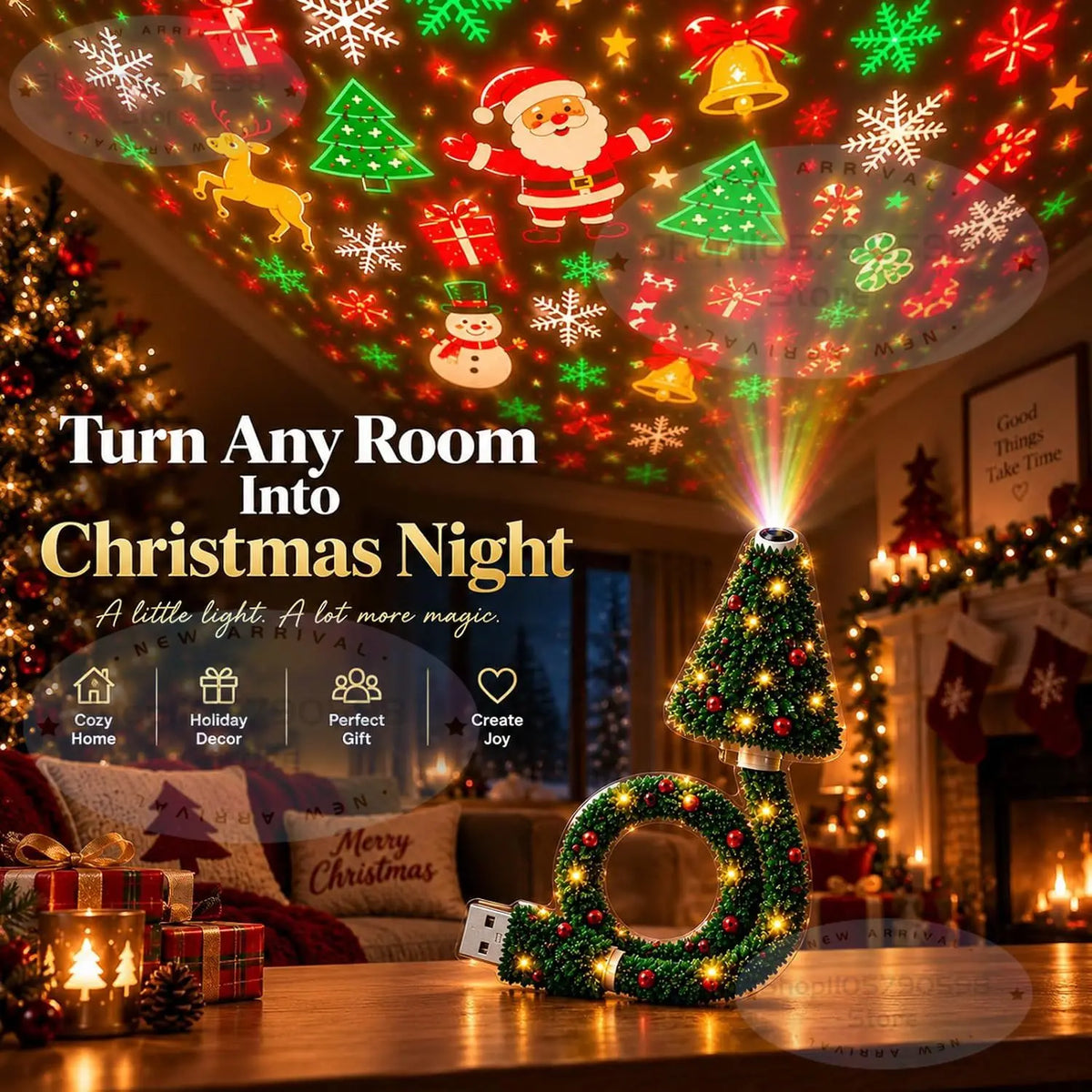 Christmas Tree Projector Night Light – view 5
