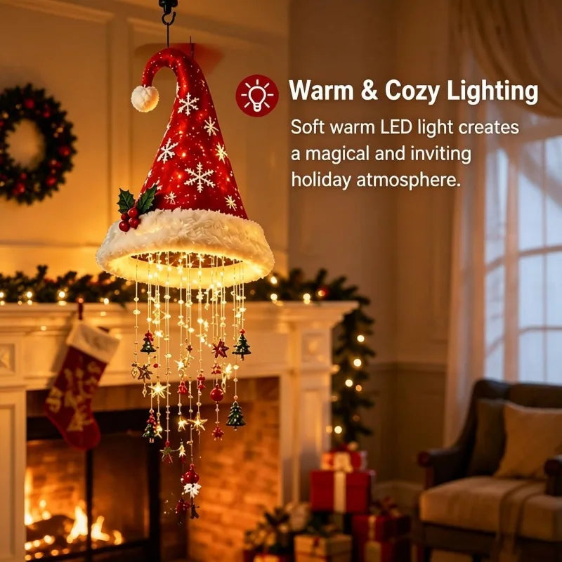 Crystal Cascade Santa Hat Light