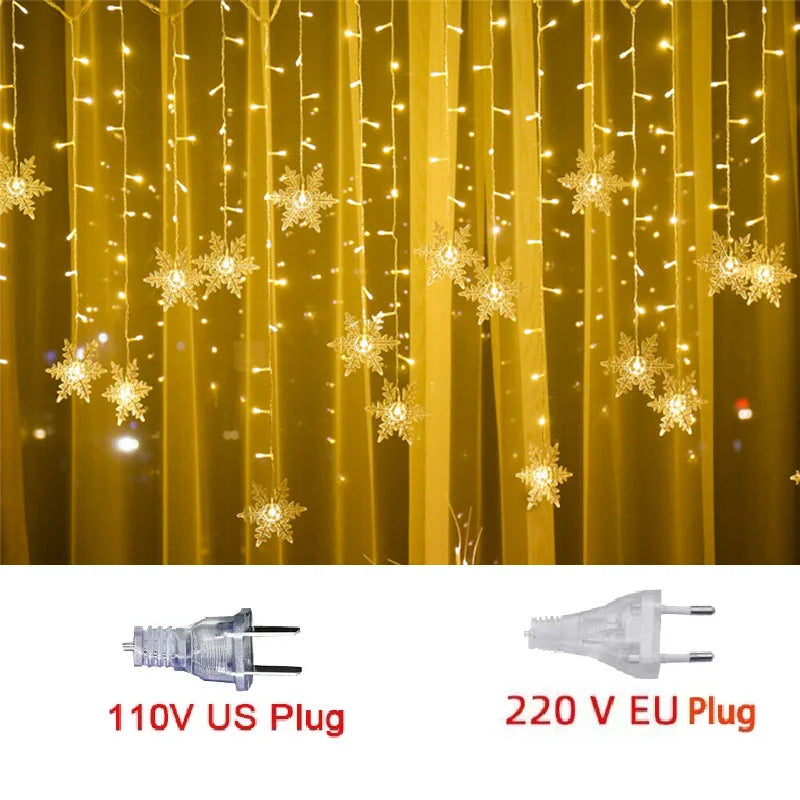 Snowflake Curtain Lights (10.5 ft, 8 Modes) – view 23