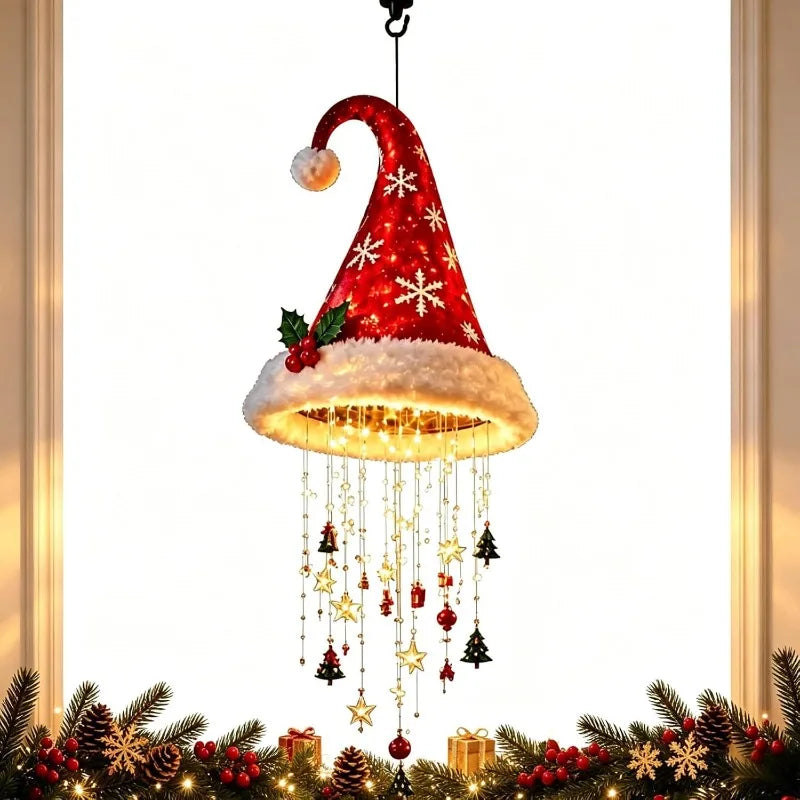 Crystal Cascade Santa Hat Light