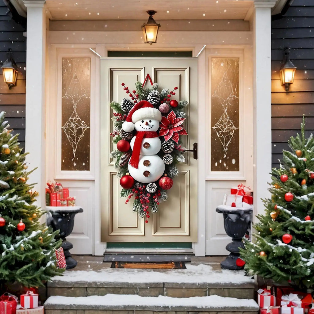 Snowman Door Wreath Banner – Home Hearth Well