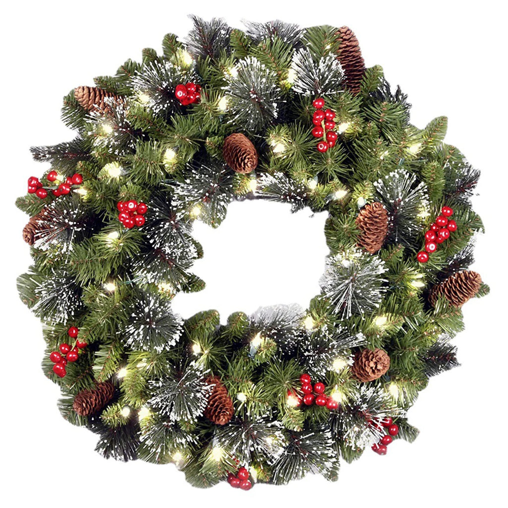 Pre-Lit Pinecone & Berry Christmas Wreath – view 8