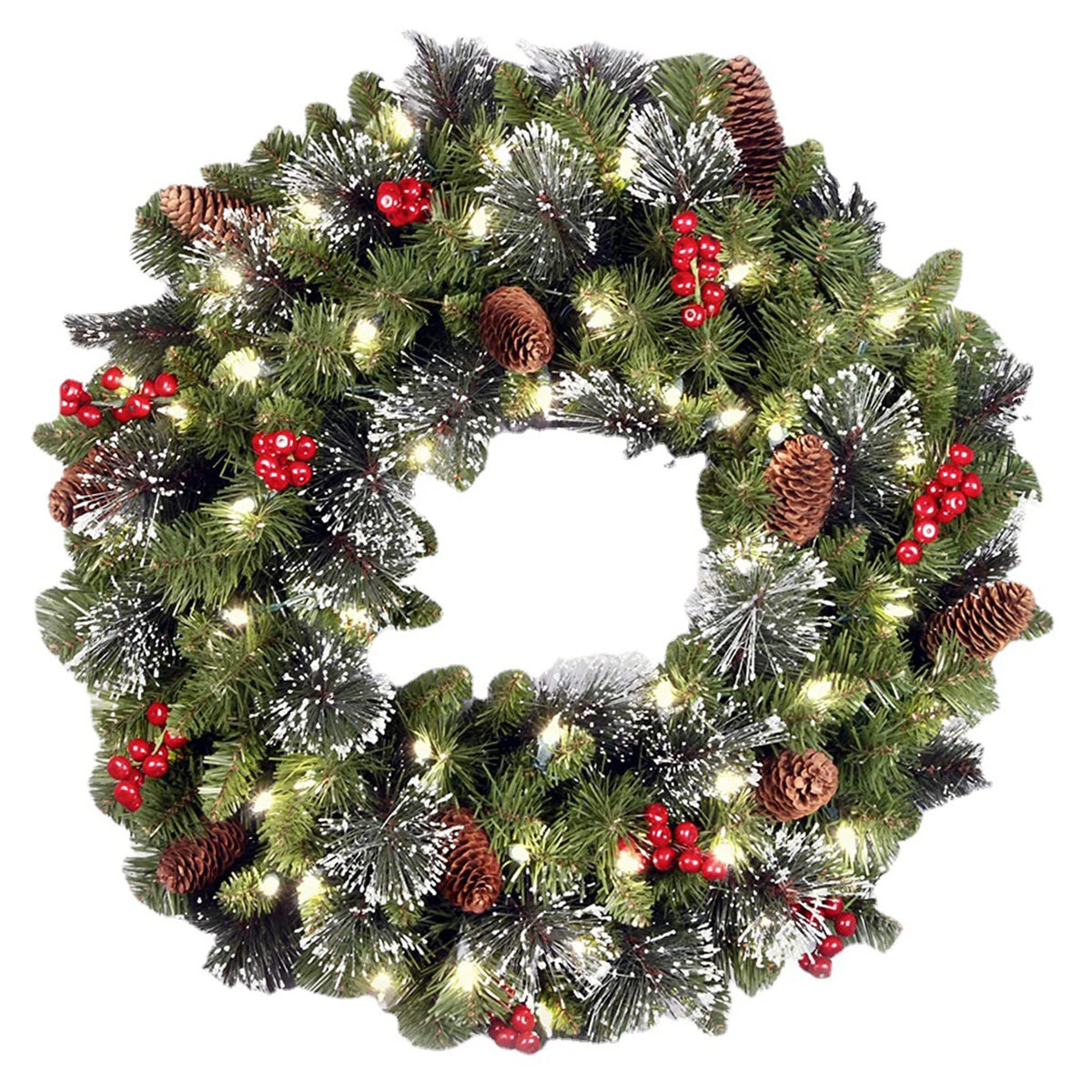 Pre-Lit Pinecone & Berry Christmas Wreath – view 8
