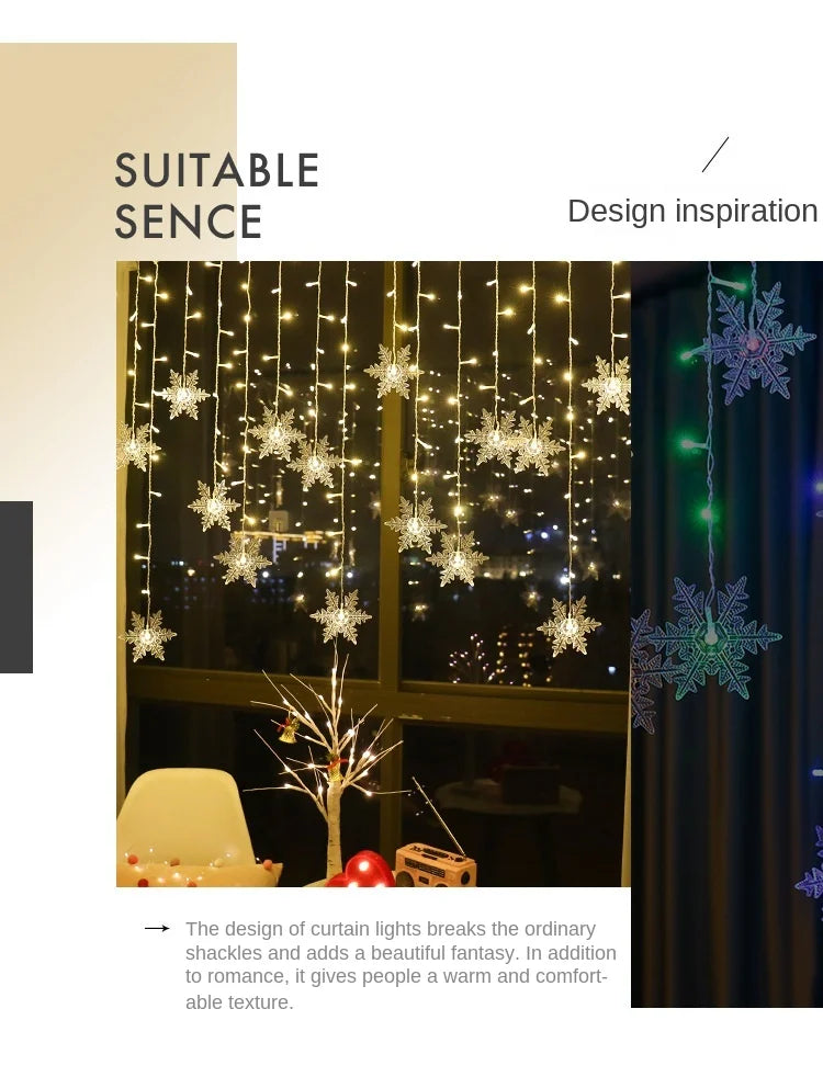 Snowflake Curtain Lights – view 7