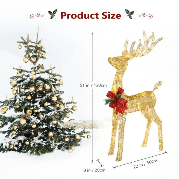 Lighted Reindeer & Sleigh Set – view 7
