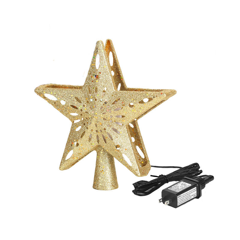 Glitter Star Tree Topper with Snowflake Projector – view 4