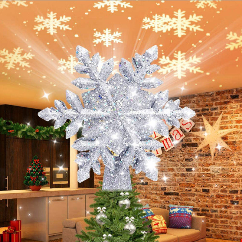 Glitter Star Tree Topper with Snowflake Projector – view 10